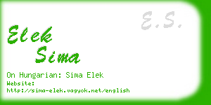 elek sima business card